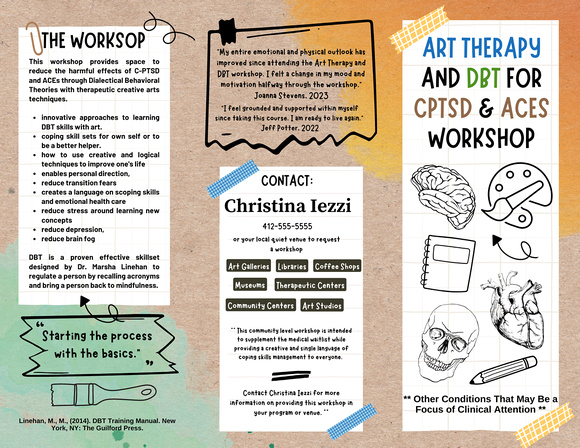 Workshop advert assignment for class: The black n white images are meant to be colored in.