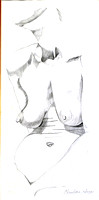 woman torso in graphite